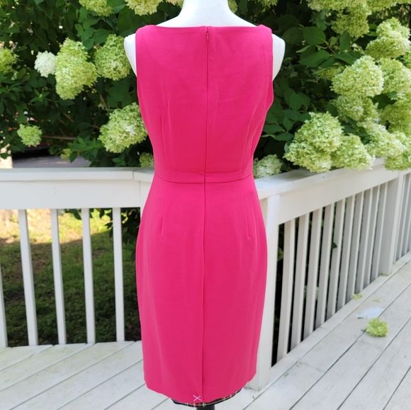 J Crew Sheath Dress Stretch Crepe Hot Pink - Picture 3 of 8